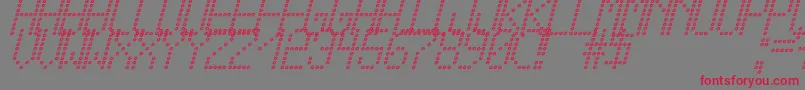 Czcionka CrossLedTfbCursive – czerwone czcionki na szarym tle