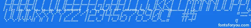 Шрифт CrossLedTfbCursive – белые шрифты на синем фоне