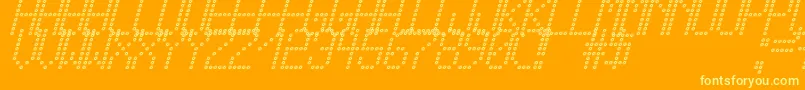 CrossLedTfbCursive Font – Yellow Fonts on Orange Background