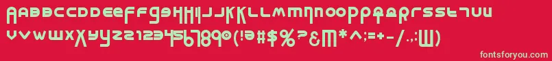 フォントMilkb – 赤い背景に緑の文字