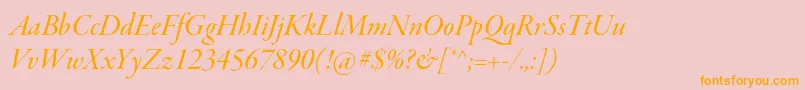 GaramondpremrproMeditdisp Font – Orange Fonts on Pink Background