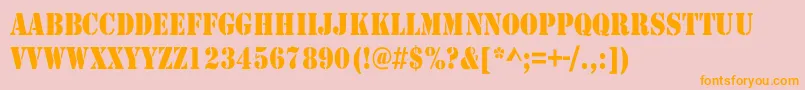 ArmyThin Font – Orange Fonts on Pink Background