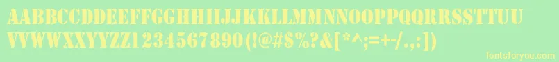 ArmyThin Font – Yellow Fonts on Green Background