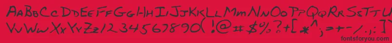 StubbsRegular-Schriftart – Schwarze Schriften auf rotem Hintergrund
