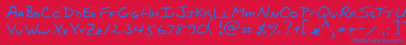 StubbsRegular Font – Blue Fonts on Red Background