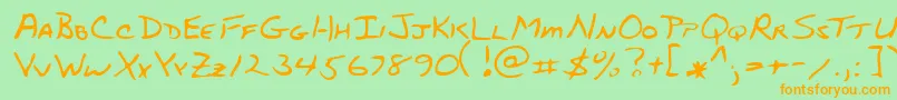 StubbsRegular Font – Orange Fonts on Green Background