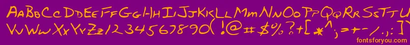 StubbsRegular Font – Orange Fonts on Purple Background