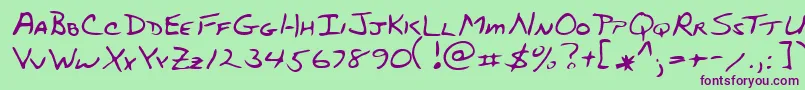 StubbsRegular Font – Purple Fonts on Green Background