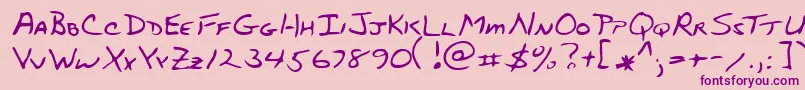 StubbsRegular Font – Purple Fonts on Pink Background