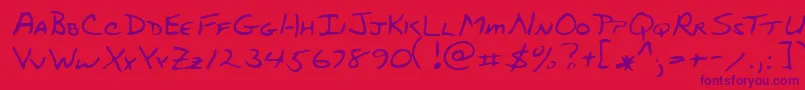 StubbsRegular Font – Purple Fonts on Red Background