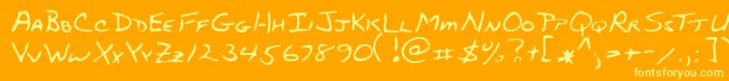 StubbsRegular Font – Yellow Fonts on Orange Background