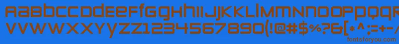 Więcej informacji o czcionce ZeroestwoRegular Czcionka ZeroestwoRegular – brązowe czcionki na niebieskim tle