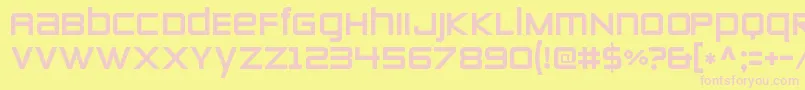 ZeroestwoRegular-fontti – vaaleanpunaiset fontit keltaisella taustalla