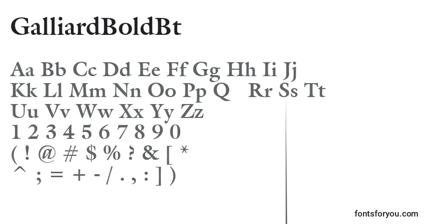 Schriftart GalliardBoldBt – Alphabet, Zahlen, spezielle Symbole