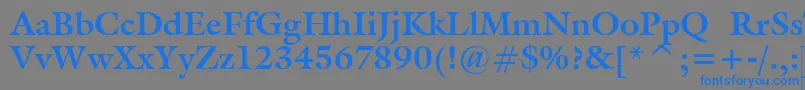 フォントGalliardBoldBt – 灰色の背景に青い文字