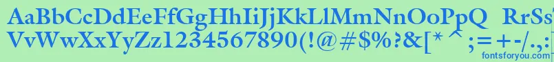 GalliardBoldBt Font – Blue Fonts on Green Background
