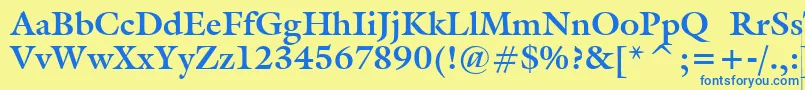 GalliardBoldBt Font – Blue Fonts on Yellow Background