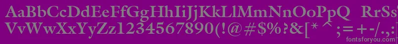 GalliardBoldBt-fontti – harmaat kirjasimet violetilla taustalla