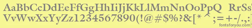 GalliardBoldBt Font – Gray Fonts on Yellow Background