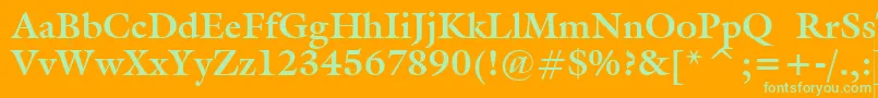 GalliardBoldBt Font – Green Fonts on Orange Background