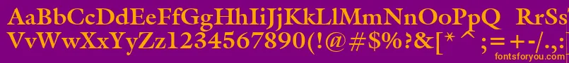 GalliardBoldBt Font – Orange Fonts on Purple Background