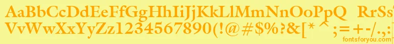GalliardBoldBt Font – Orange Fonts on Yellow Background