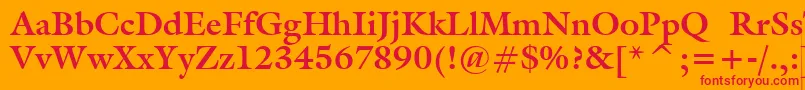 フォントGalliardBoldBt – オレンジの背景に赤い文字