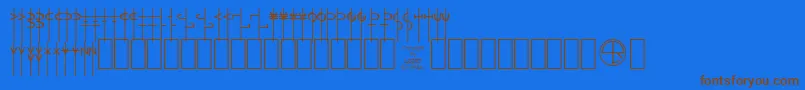 Lrtalism Font – Brown Fonts on Blue Background