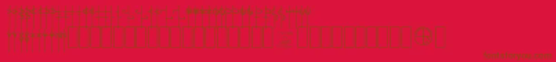 Lrtalism Font – Brown Fonts on Red Background