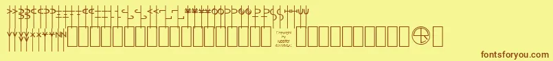 Lrtalism Font – Brown Fonts on Yellow Background