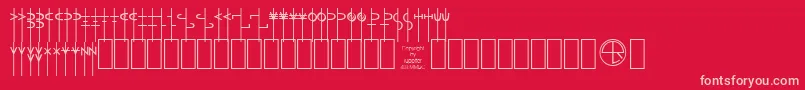 Lrtalism-Schriftart – Rosa Schriften auf rotem Hintergrund