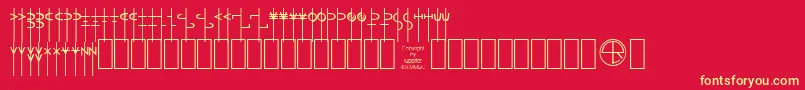 Lrtalism-fontti – keltaiset fontit punaisella taustalla