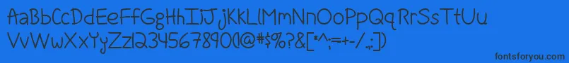 フォントFightForOurLoveBoldByMistisFonts – 黒い文字の青い背景