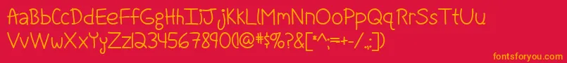 FightForOurLoveBoldByMistisFonts Font – Orange Fonts on Red Background