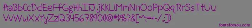 Шрифт FightForOurLoveBoldByMistisFonts – фиолетовые шрифты на сером фоне