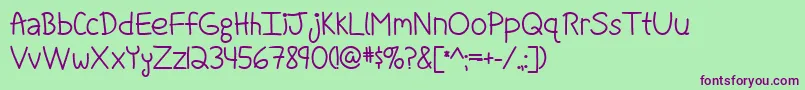 フォントFightForOurLoveBoldByMistisFonts – 緑の背景に紫のフォント