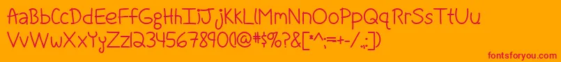 FightForOurLoveBoldByMistisFonts Font – Red Fonts on Orange Background
