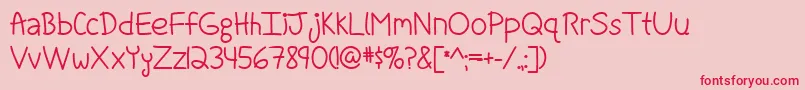 フォントFightForOurLoveBoldByMistisFonts – ピンクの背景に赤い文字