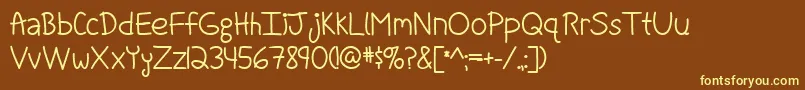 FightForOurLoveBoldByMistisFonts Font – Yellow Fonts on Brown Background