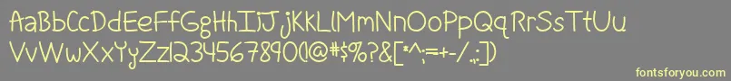 FightForOurLoveBoldByMistisFonts Font – Yellow Fonts on Gray Background