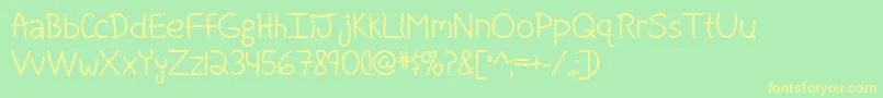 FightForOurLoveBoldByMistisFonts Font – Yellow Fonts on Green Background