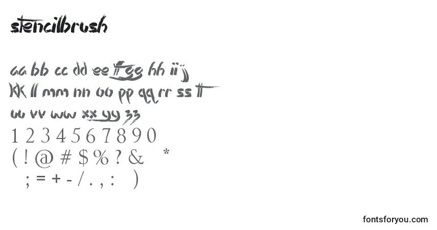 Шрифт StencilBrush – алфавит, цифры, специальные символы