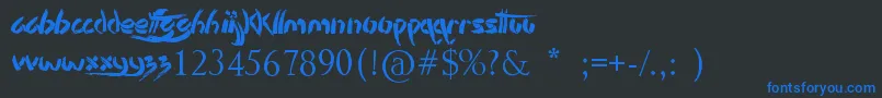 StencilBrush-Schriftart – Blaue Schriften auf schwarzem Hintergrund