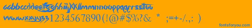 Czcionka StencilBrush – niebieskie czcionki na pomarańczowym tle