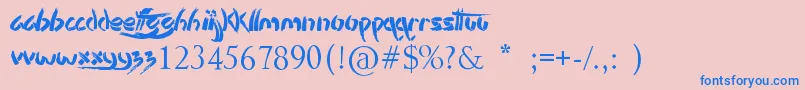 StencilBrush-Schriftart – Blaue Schriften auf rosa Hintergrund