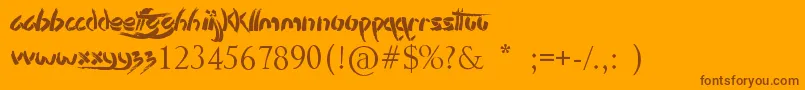 Шрифт StencilBrush – коричневые шрифты на оранжевом фоне