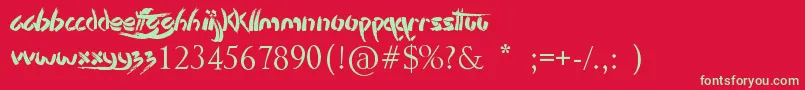 StencilBrush Font – Green Fonts on Red Background