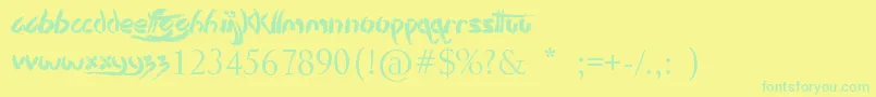 StencilBrush-Schriftart – Grüne Schriften auf gelbem Hintergrund