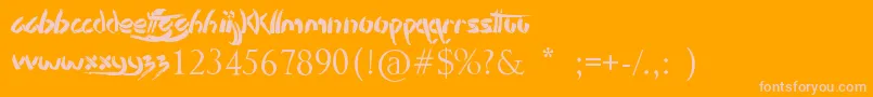 StencilBrush-Schriftart – Rosa Schriften auf orangefarbenem Hintergrund