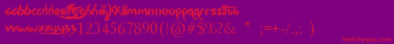 StencilBrush-Schriftart – Rote Schriften auf violettem Hintergrund